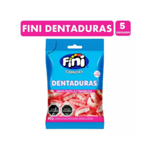 GOMITAS DENTADURAS SABOR FRUTILLA Y FRAMBUESA FINI, 90GR