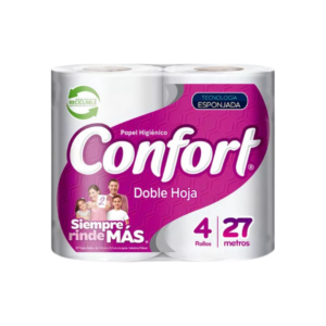 PAPEL HIGIÉNICO DOBLE HOJA CONFORT 4 UNIDADES