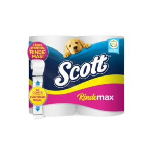 SCOTT PAPEL HIGIÉNICO RINDEMAX DOBLE HOJA 4 UNIDADES