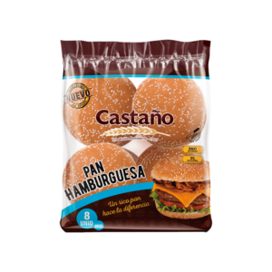 PAN DE HAMBURGUESA CASTAÑO X 8 UN