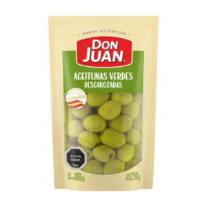 ACEITUNAS VERDES DON JUAN PIMIENTOS 250GR